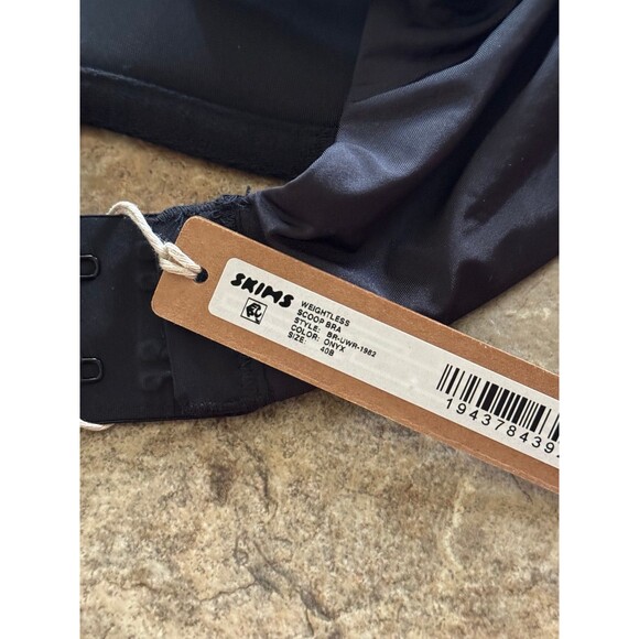 Skims Weightless Scoop Bra Onyx Size 40B - Picture 9 of 9